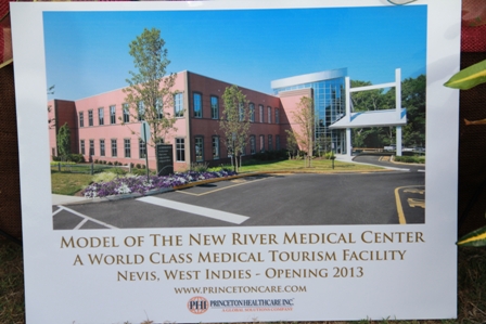 Computer generated model of the world class New River Medical Centre to be constructed on Nevis
